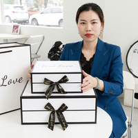Emballage cosmétique personnalisé de haute qualité, boîte et sacs en papier pliables pour rouge à lèvres et parfum, avec logo blanc