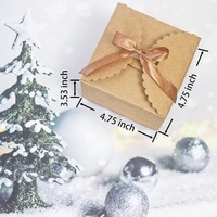 Boîte cadeau en papier kraft, avec ruban, adaptée pour l'emballage alimentaire, personnalisable selon la demande