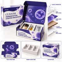 Boîte d'expédition en carton ondulé E Flute pour kit de démarrage de fermentation personnalisé avec insert en papier