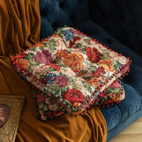 Vente en gros de coussin de méditation de qualité supérieure coussin carré de siège de canapé de chaise d'oreiller de méditation de yoga avec la fleur