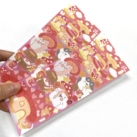 Feuille d'autocollants décoratifs mignons en vinyle PVC auto-adhésif imperméable, découpe à la forme, impression personnalisée