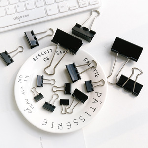 ブラックメタルロングテールクランプファイル小型学生試験用紙仕上げ多機能ダブテールチケット固定ブッククリップ - Product Image 3