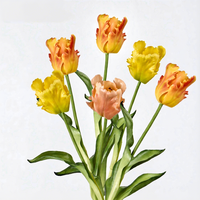 W-A0308 Tulip Buatan Baru dari Lateks Lembut, Tulip Sentuhan Asli dari Karet Lunak, Bunga Simulasi untuk Dekorasi Rumah dan Pernikahan