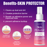 Luxfume Protecteur de Peau Colle pour Perruque Frontal Spray Fondant Colle et Dissolvant Spray Mousse Teintée Kit d'Installation de Perruque en Dentelle