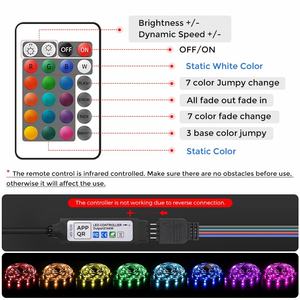 Tira de Luces LED Decorativas para Interiores de Navidad, 5050 RGB, Control por Aplicación, PVC Inteligente, 5M/10M, 5V USB, para TV - Product Image 4