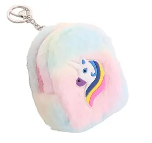 Unicorn Plush Zero Wallet Bolsa de almacenamiento multifuncional portátil para llaves