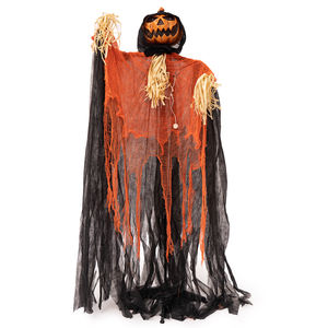 Décoration d'Halloween, citrouille électrique à induction, épouvantail debout, fantôme aux yeux lumineux, maison hantée, décoration activée par <span class=keywords><strong>le</strong></span> son - Product Image 4