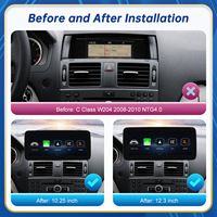 Écran tactile portable sans fil CarPlay Android Auto 10,25''/12,3'' Mercedes Benz NTG4.0 Linux pour tableau de bord GPS Navigation W204