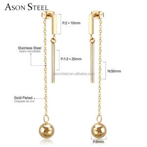 ต่างหูแฟชั่นยอดนิยม Asonsteel สแตนเลสประดับมุกสำหรับผู้หญิง - Product Image 3