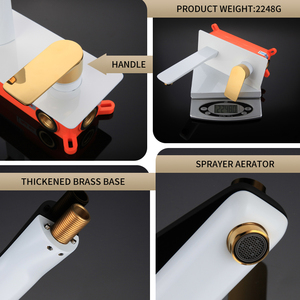 Rts Brass duy nhất xử lý lưu vực Mixer tap phòng tắm treo tường <span class=keywords><strong>CHROME</strong></span> đen trắng grey Brushed Vàng giấu lưu vực Mixer vòi nước - Product Image 6