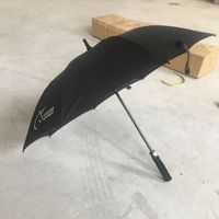 Payung Golf Tahan Cuaca OEM Kustom dengan Sablon Sutra Kain Nilon 190T Semi-Otomatis Logo Kustom