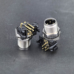 Connettore PCB ad Angolo Retto M12 Codice A Maschio/Femmina 3/4/5/6/8/12 Pin con Blocco Frontale per Montaggio su Pannello Posteriore per Sensori - Product Image 4