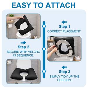 Funda de Asiento de Inodoro Acolchada Impermeable con Correas de Fijación para Ancianos, Pacientes Encamado, Cuidado de Enfermería, Cojín para Asiento de Inodoro - Product Image 5