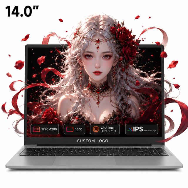 Factory Direct 14 Inch Intel Ultra 5 115U Win11 Laptop Backlit Keyboard Ultra Thin 1.28kg Ordinateur Portable Business Laptop