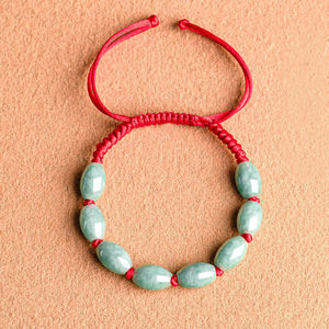 Pulsera de Jade Natural de Myanmar con Cuerdas Hechas a Mano, Joyería de Alta Gama, Jade al por Mayor SL95 - Product Image 3