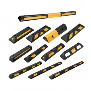 Fermacarro Resistente Nero Giallo Riflettente in Gomma <span class=keywords><strong>per</strong></span> <span class=keywords><strong>Garage</strong></span> e Parcheggi, Blocco Ruote e <span class=keywords><strong>Paracolpi</strong></span> - Product Image 1