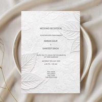 Carte d'invitation de mariage classique de luxe, design en relief, impression typographique pour mariages élégants