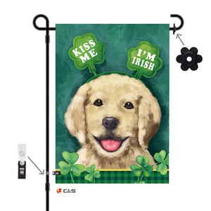 Colorlife 12x18 inch hai mặt St. Patrick của ngày vườn cờ không may mắn chỉ may mắn shamrocks clovers chéo - Product Image 5