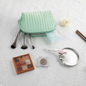 Pochettes cosmétiques matelassées souples et portables en cuir PU personnalisées, grandes sacs de maquillage à coque dure pour le voyage - Product Image 2