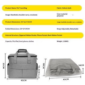 Wholesale Waterproof Pet Outdoor Travel Backpack <strong>Dog</strong> Cat Food Storage Bag Oxford Cloth Large Capacity Folding Multi-function - Product Image 6