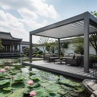 Pergola moderne en aluminium à lames orientables, résistante au vent, pour l'extérieur, série E, gazebo motorisé, imperméable, kit de pavillon haute résistance 6063-T6