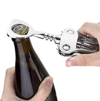 Tire-bouchon manuel en alliage de zinc, ouvre-bouteille de vin, multifonction, robuste, pour enlever les capsules de bière, pour la cuisine et le bar