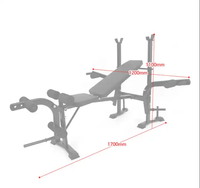 Banc de musculation multifonctionnel réglable pour haltères et abdominaux