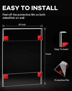 ที่ใส่ป้ายอะคริลิกติดผนังพร้อมเทปกาว<span class=keywords><strong>8</strong></span>แพ็คขนาด<span class=keywords><strong>8</strong></span>.5x11นิ้ว - Product Image 2