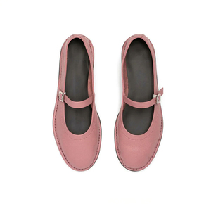 <span class=keywords><strong>Scarpe</strong></span> Mary Jane in Vera Pelle Rosa Stile Retrò Francese per Donne, <span class=keywords><strong>Ballerine</strong></span> Piatte <span class=keywords><strong>con</strong></span> Cinturino Singolo e <span class=keywords><strong>Fibbia</strong></span>, <span class=keywords><strong>Scarpe</strong></span> Casual - Product Image 3