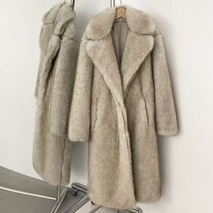 Vente flash - <span class=keywords><strong>Manteau</strong></span> long en fausse fourrure de renard de haute qualité pour femmes, coupe ample, coupe-vent, style hiver - Product Image 1