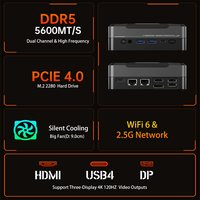 Mini Computadora de Escritorio Gamer PC para Juegos AMD Ryzen 7 7840HS 8845HS Radeon 780M 64GB DDR5 M.2 NVME con Luz Ambiental Colorida