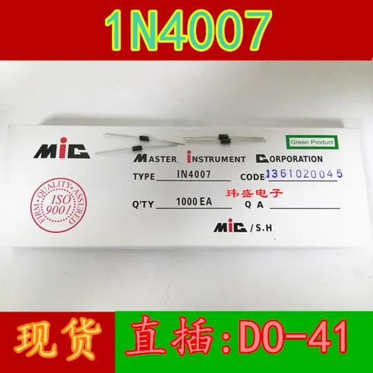 Mic 1L 4007 In4007 Gleich richter diode mit direktem Stecker Do-41 1A/1200V Große Menge und aus gezeichneter Preis