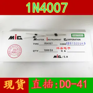Mic 1L 4007 In4007 Direct Plug Rectifier Diode Do-41 1A/1200V Large Quantity and Excellent Price