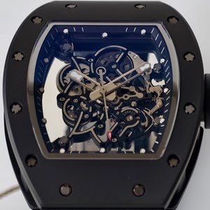 Montre mécanique de luxe pour homme Umi, boîtier tonneau, cadran squelette, tourbillon, verre saphir, bracelet en silicone, 42 mm, RM-055 - Product Image 2