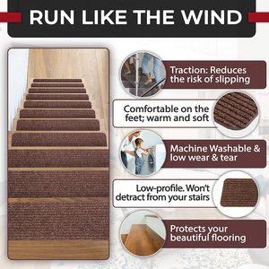 Thiết kế thời trang môi trường Bền nhà không trượt Polyester cầu thang treads thảm với <span class=keywords><strong>Latex</strong></span> ủng hộ - Product Image 3