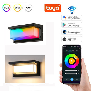 Aplicación <span class=keywords><strong>Tuya</strong></span>, atenuación inteligente, WiFi, lámpara <span class=keywords><strong>de</strong></span> pared LED RGBW, candelabro <span class=keywords><strong>de</strong></span> pared para jardín al aire libre, luz <span class=keywords><strong>de</strong></span> paisaje regulable, funciona con Alexa y Google - Product Image 1