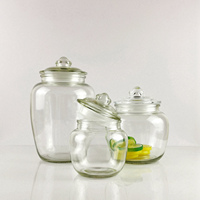 Tarro de cristal transparente con diseño de rayas para dulces, con tapa sellada, para fermentación, curación, almacenamiento de alimentos, gelatina, leche y alimentos para bebés, venta al por mayor.