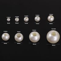 Perles en vrac ABS de 8 à 30 mm, grand trou droit, blanc cassé, perles nacrées, fournitures pour la fabrication de bijoux faits à la main, bracelets et colliers DIY