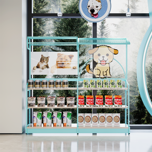 Fábrica lindo diseño comida para mascotas juguetes tienda estantes de exhibición serpiente contador tienda emergente diseño encantador Color azul para mascotas tienda de exhibición - Product Image 4