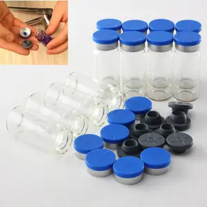 10ML ברור הזרקת זכוכית בקבוקון/פקק עם מכסים קטן בקבוקי תרופות ניסיוני מבחן נוזל מכולות