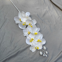 Orchidées artificielles Phalaenopsis Real Touch de 97 cm, fleurs artificielles pour la décoration de la maison, centre de table de mariage, blanc et violet