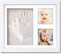 Kit d'empreintes de mains et de pieds pour bébé nouveau-né, cadeau d'anniversaire, empreinte en bois, souvenir de bébé
