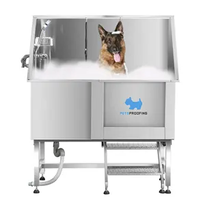 Bañera DE ASEO multifunción para perros a prueba de mascotas, bañera de acero inoxidable para mascotas, ducha de SPA, bañera de aseo para perros grandes