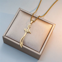 Collier Épée Zulfiqar en Acier Inoxydable, Pendentif Scimitar Imam Ali, Calligraphie Arabe Islamique, Bijoux Religieux Musulmans