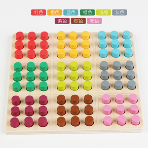 Montessori Non-Toxic Wooden Sudoku Toy Color Coded Number Matching Puzzle Set for Preschool Kids Early Math Education - Product Image 3