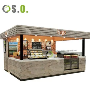 Haut de gamme personnalisé centre commercial lait thé boutique comptoir kiosque café kiosque conception café meubles