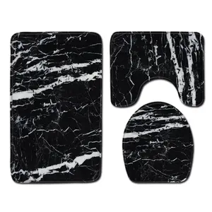 Modern 3-Piece Heated Marble Rectangular Doormat Set Diatomaceous Earth Material Stone Bathroom Rugs Kitchen Packaged Carton