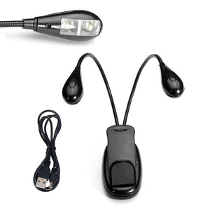 Lampe de pupitre musicale à clipser rechargeable à LED avec deux bras flexibles et 2 perles LED pour l'éclairage du piano, de la guitare et de l'érhu - Product Image 2