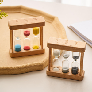 Promotion : <span class=keywords><strong>Sablier</strong></span> en bois trois-en-un (1, 3 et 5 minutes) pour thés aux herbes, la salle de classe des enfants et la décoration intérieure - Product Image 1