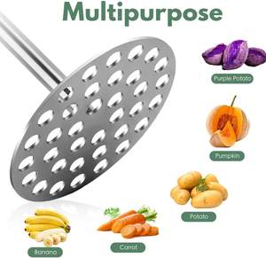 أوعية مطبخ هراسة مقاومة للصدأ بطاطس مهروسة مثالية خضروات هراسة متينة أوعية مطبخ - Product Image 4